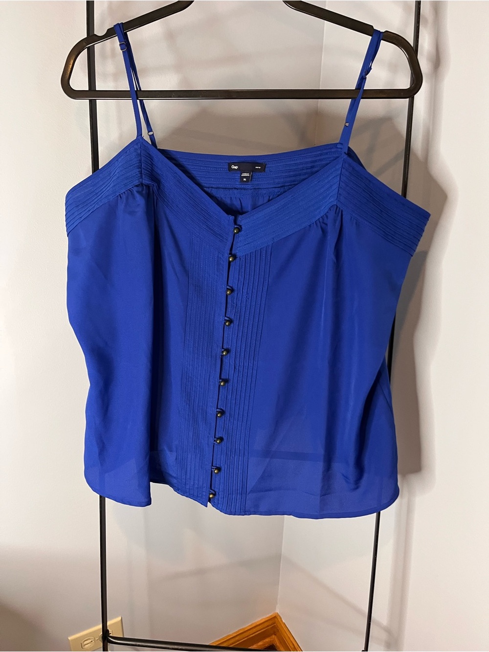 GAP Vibrant Royal Blue Button-Front Spaghetti Strap Camisole